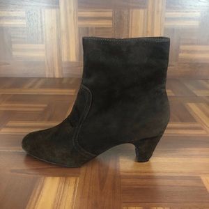 SAM EDELMAN MADDIE Brown Suede Ankle Boots Booties